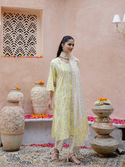 Flower Printed Cotton Kurta Set For Women