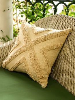 Cotton Handtufted cushion cover - SanskrutiHomes 