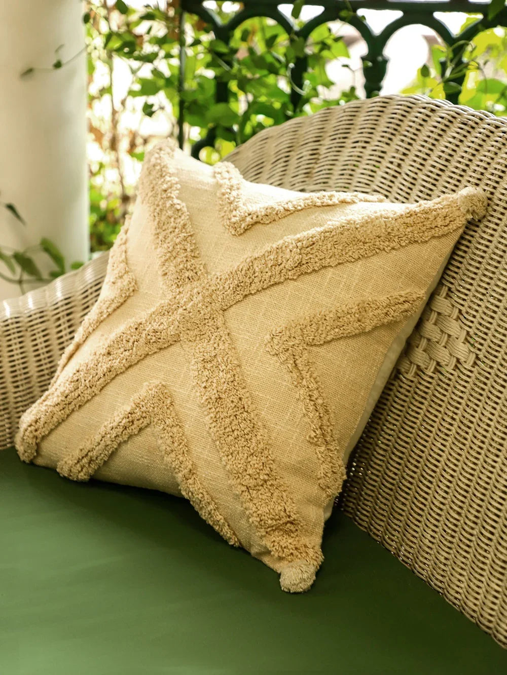 Cotton Handtufted cushion cover - SanskrutiHomes 