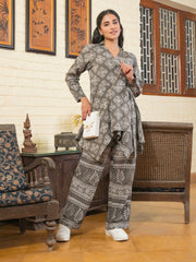 GREY Damask Cotton Co-Ord Set