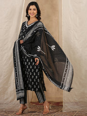 Women Pure Cotton 3 Pcs Kurta Set