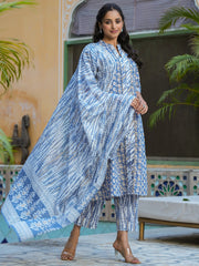 Women Pure Cotton 3pcs Kurta Set