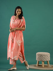 Floral Printed Cotton Kaftan Coord Set Women