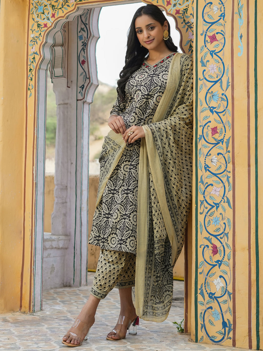 Women Pure Cotton 3pcs Kurta Set