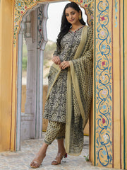Women Pure Cotton 3pcs Kurta Set