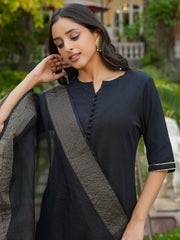 Women 3pcs Kurta Set With Orgenza Dupatta