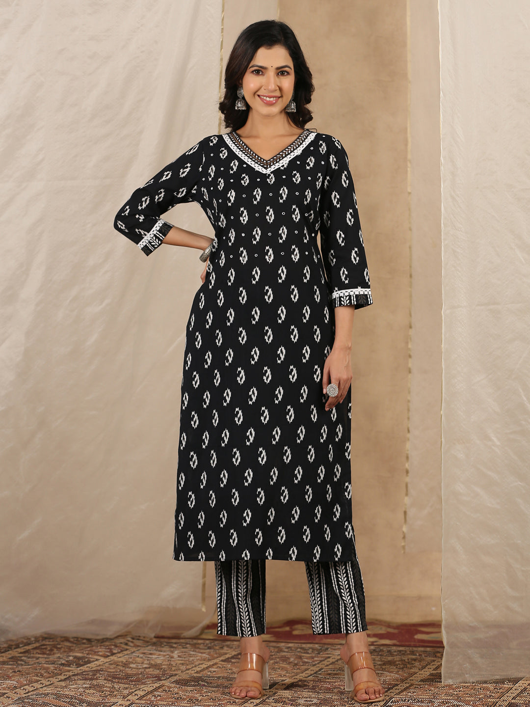 Women Pure Cotton 3 Pcs Kurta Set