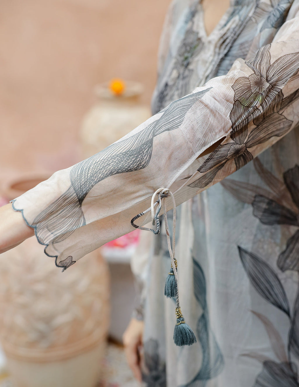 Green Floral Printed Sweetheart Neck Kurta Set For Women