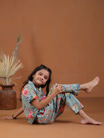 Flower Printed Night Suit Set for Kids - SanskrutiHomes 