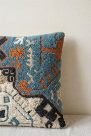 Blue & White Embroidered Cotton Squared Cushion Covers