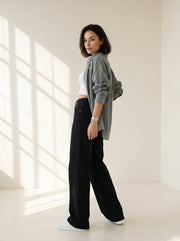 Green Solid Spread Collar Cotton Shirt For Women