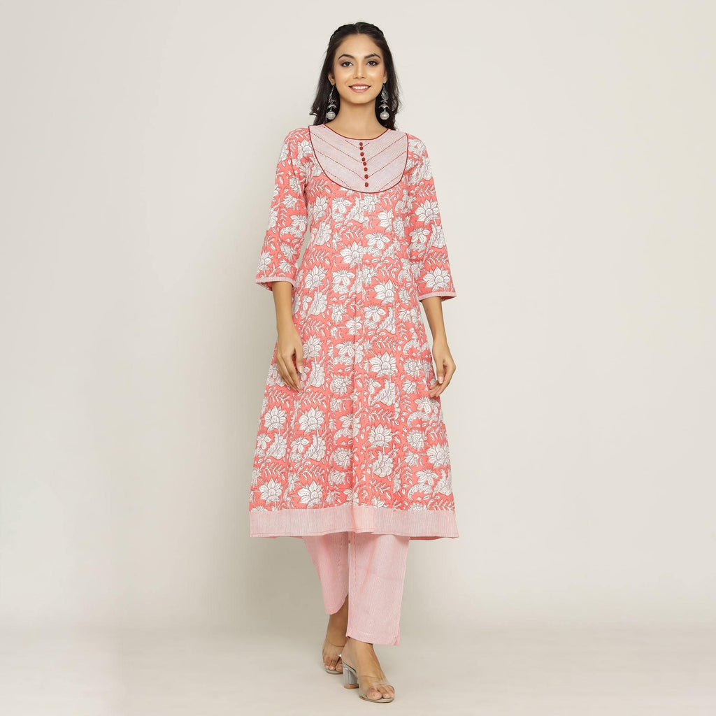 Rang Deep Women Pink Cotton Kurti - SanskrutiHomes 