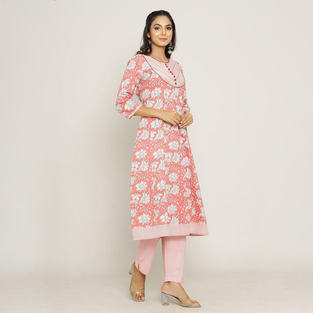 Rang Deep Women Pink Cotton Kurti - SanskrutiHomes 