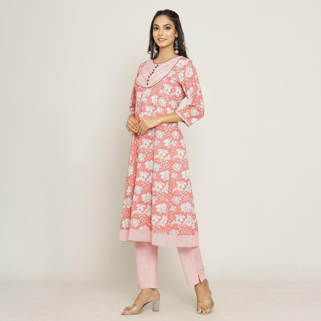 Rang Deep Women Pink Cotton Kurti - SanskrutiHomes 