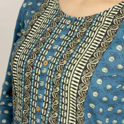 Rang Deep Women Blue Cotton Kurti - SanskrutiHomes 