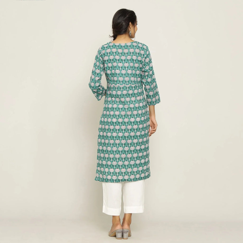 Rang Deep Green Kurta - SanskrutiHomes 