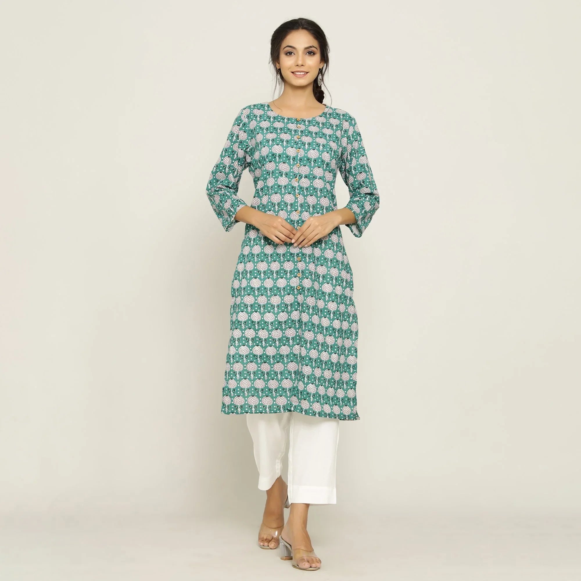 Rang Deep Green Kurta - SanskrutiHomes 