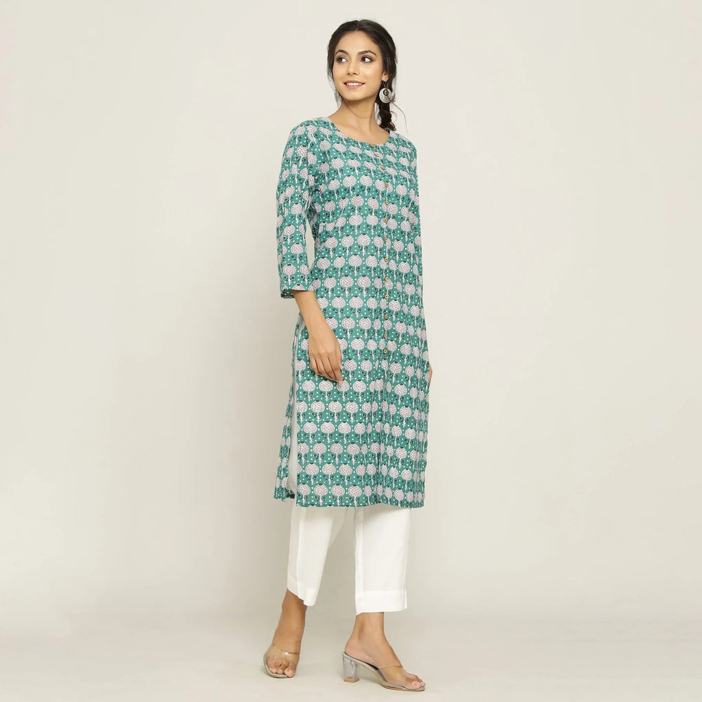 Rang Deep Green Kurta - SanskrutiHomes 