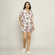 Baby Pink Cotton Printed Night Suit Set - SanskrutiHomes 