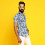 Sanskruti Homes Light Blue Cotton Printed Shirt - SanskrutiHomes 
