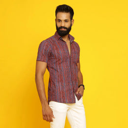 Sanskruti Homes Multi-colored Cotton Printed Shirt - SanskrutiHomes 