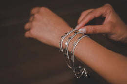 Tennis Bracelet Attached with Square Charms - SanskrutiHomes 