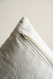 White Squared Dotted Stripe Pattern Textured Cotton Cushion Cover