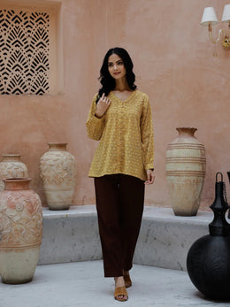 V-Neck Cotton Coord Set For Women