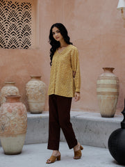 V-Neck Cotton Coord Set For Women