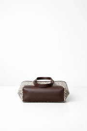 Multi Geometric Print with Leather Handles Tote Bag For Women - SanskrutiHomes 