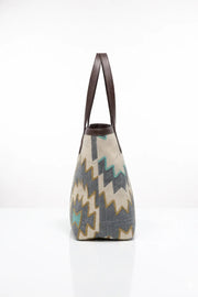 Multi color Geometric Print with Brown Handle Tote Bag for Women - SanskrutiHomes 