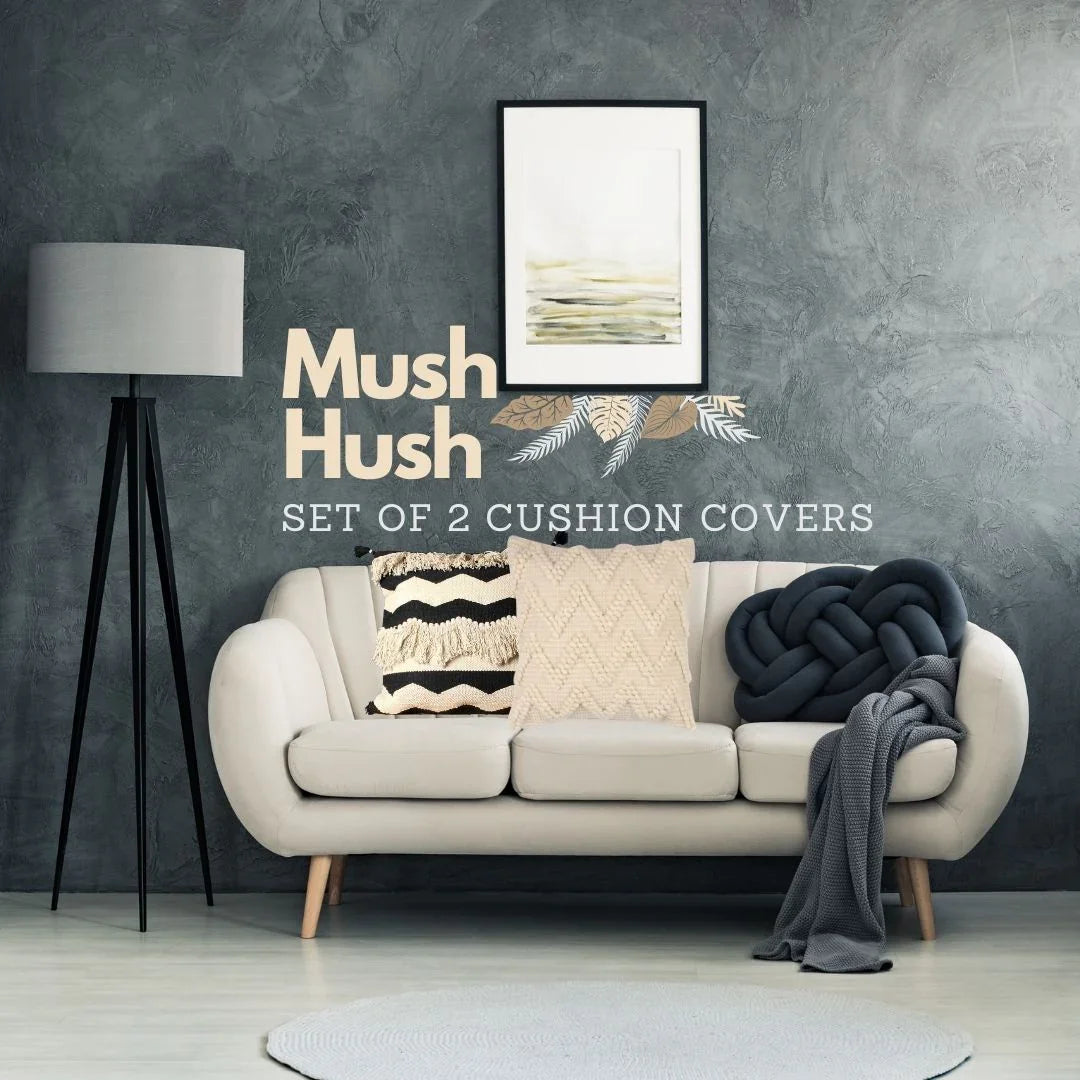 Mush Hush Set Of 2 Hand-Weaved Cotton Cushion Covers