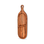 Acacia Wood Divided Paddle Serving Tray - SanskrutiHomes 