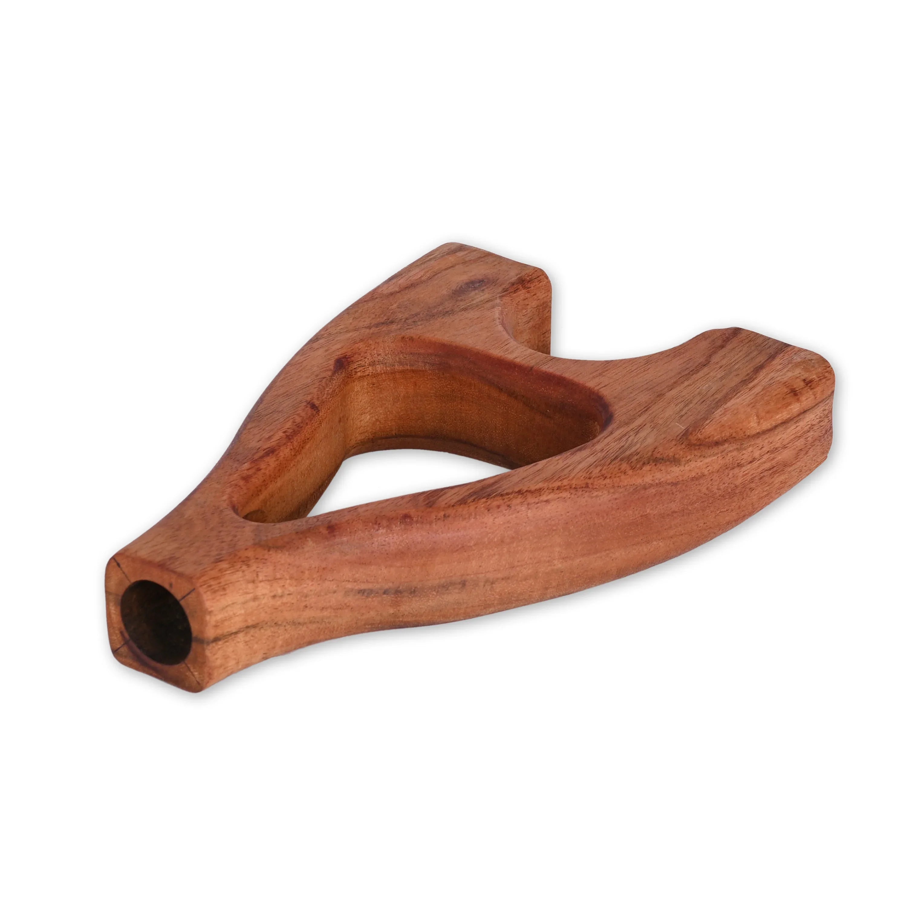 Natural Acacia Wood A Shaped Flower Holder - SanskrutiHomes 