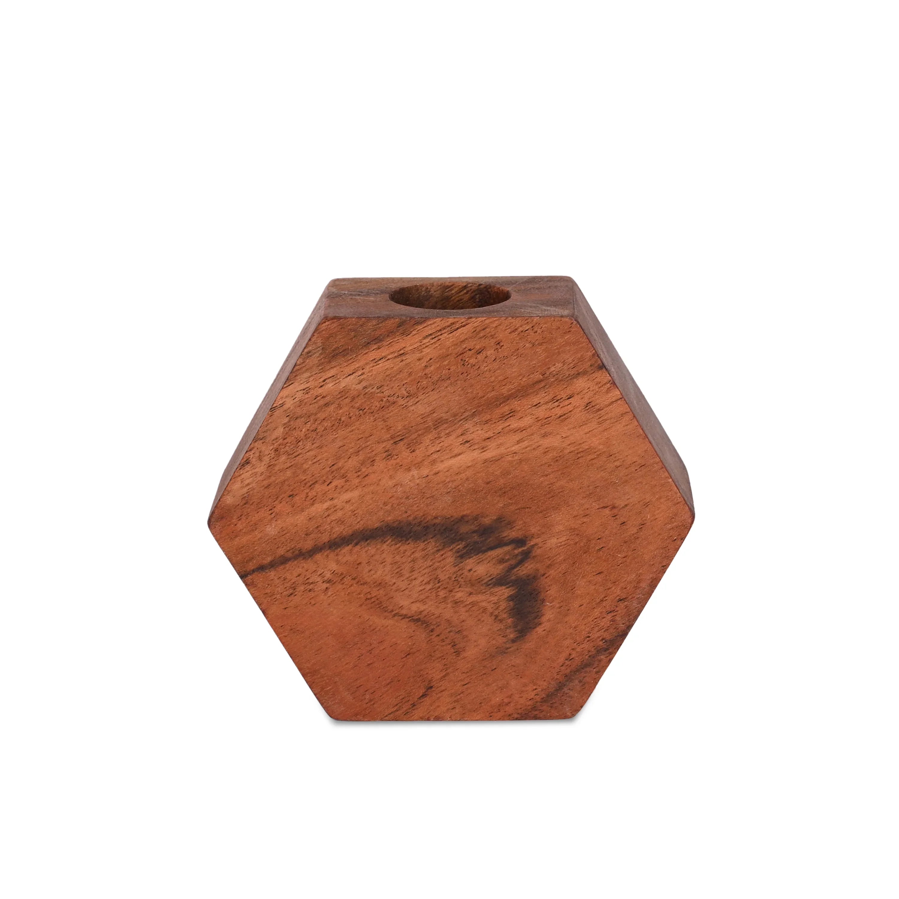 Modern Geometric Wooden Flower Holder - SanskrutiHomes 