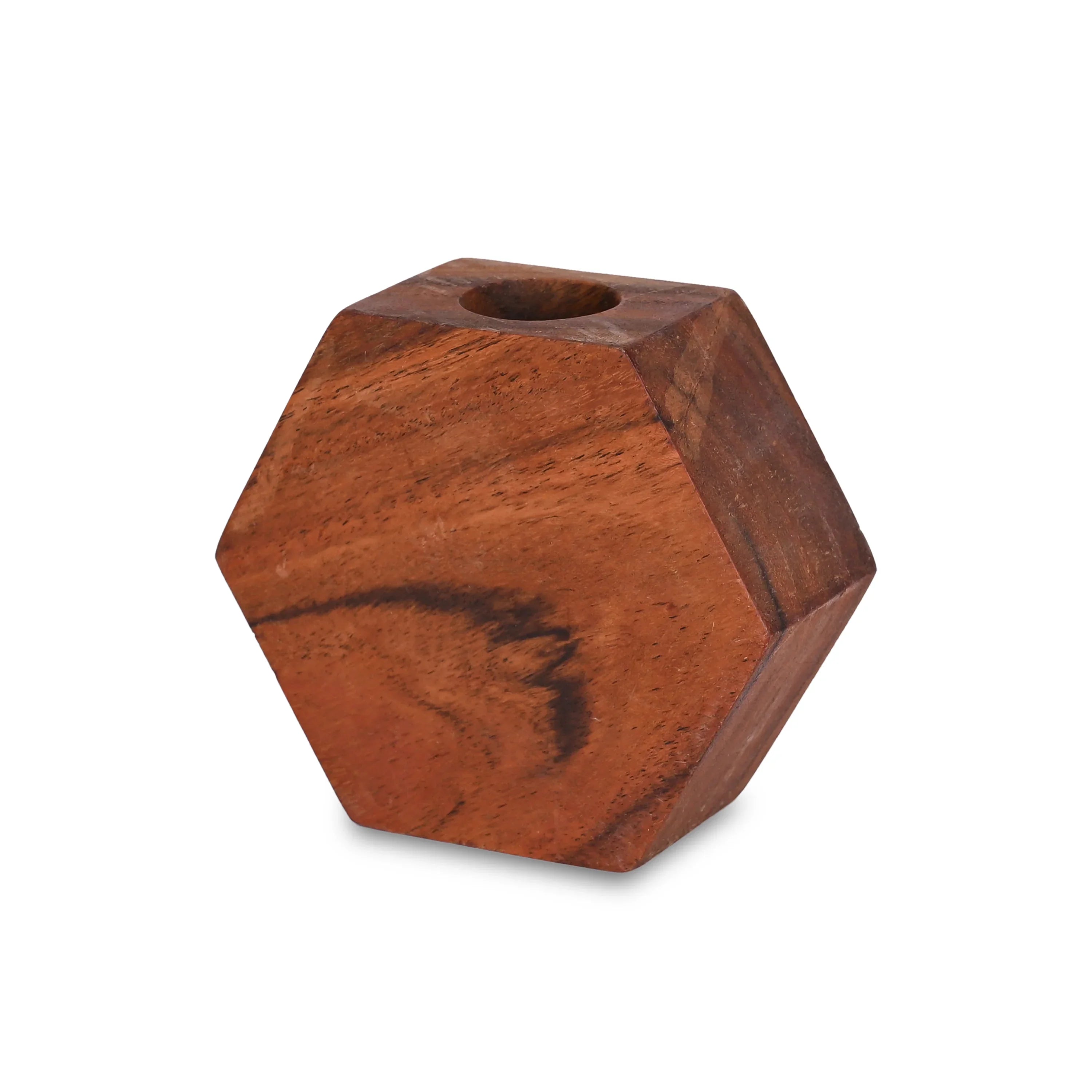 Modern Geometric Wooden Flower Holder - SanskrutiHomes 