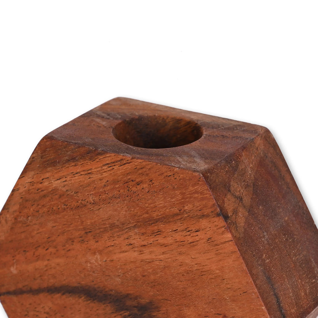 Modern Geometric Wooden Flower Holder - SanskrutiHomes 