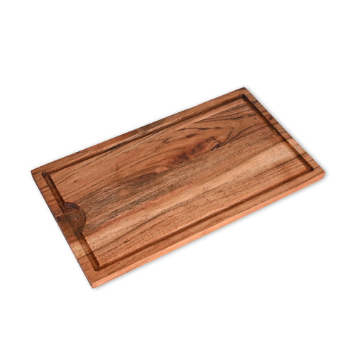 Acacia Wood Cutting Board with Juice Groove - SanskrutiHomes 