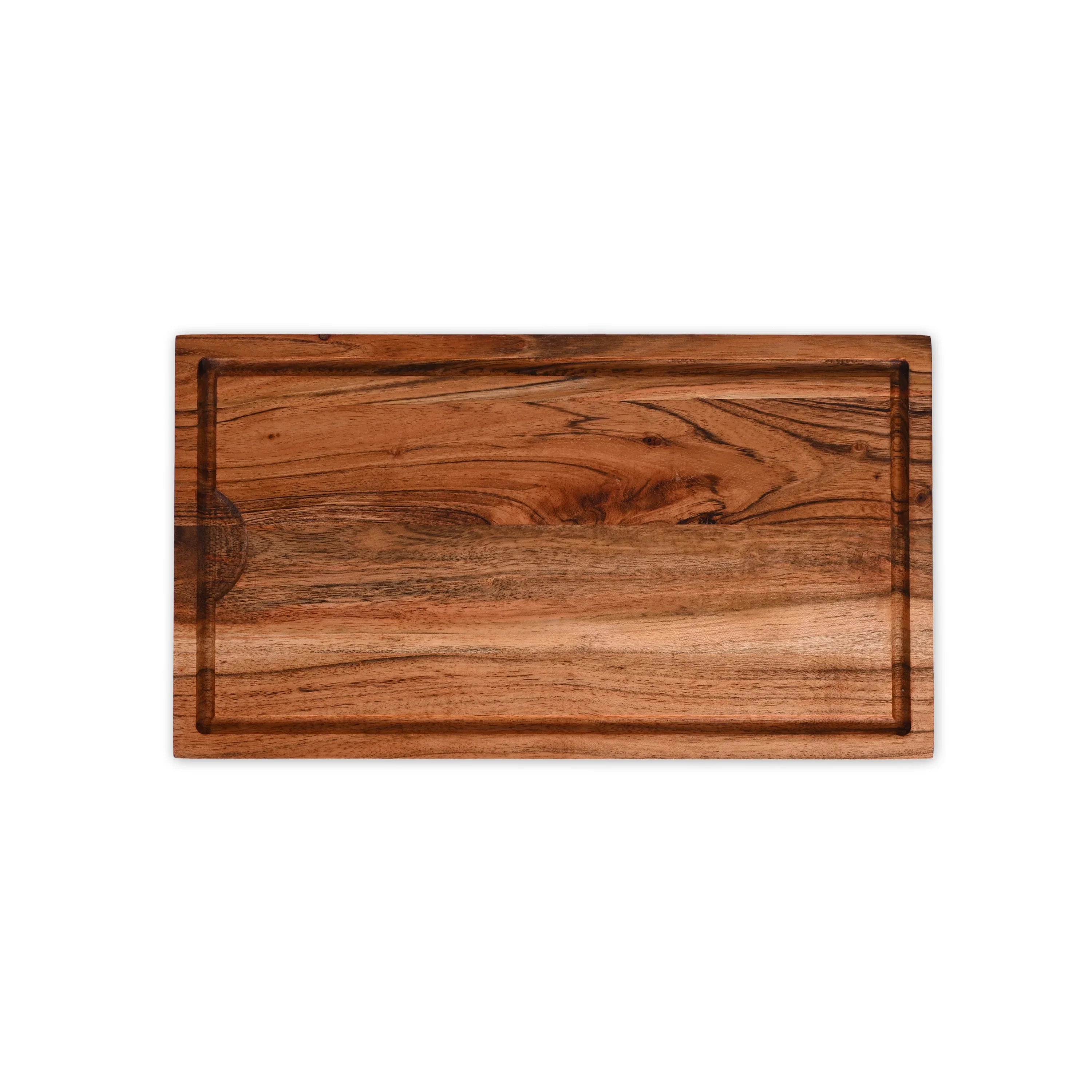 Acacia Wood Cutting Board with Juice Groove - SanskrutiHomes 