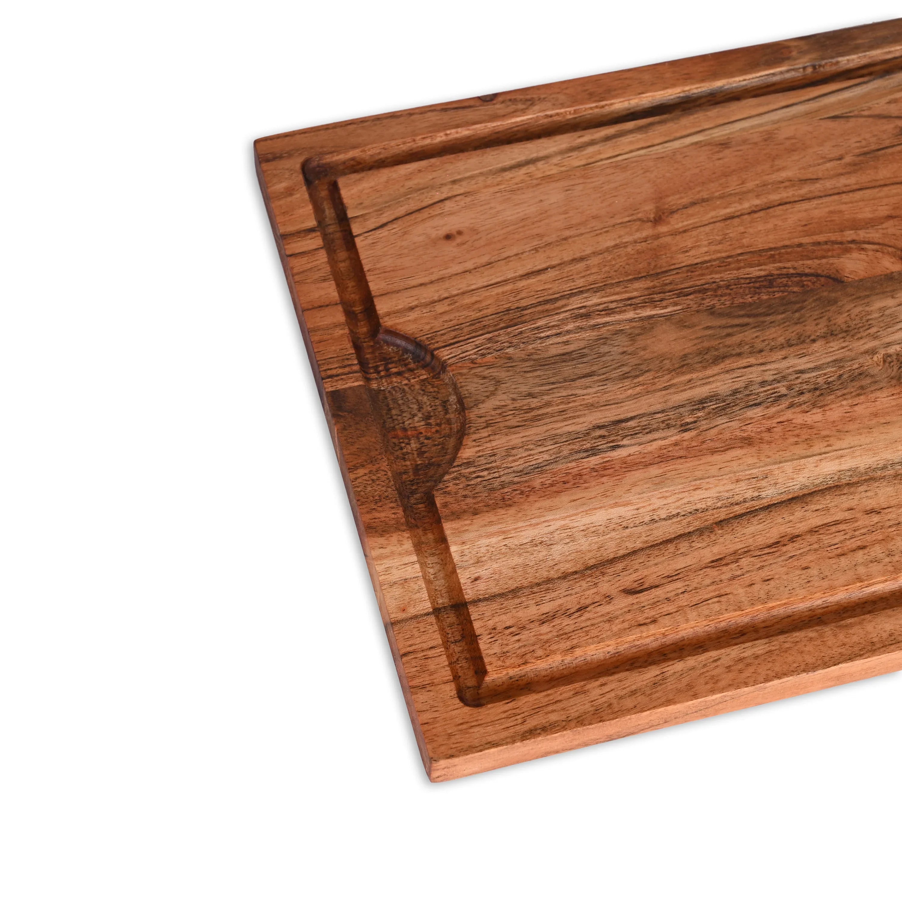 Acacia Wood Cutting Board with Juice Groove - SanskrutiHomes 