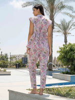 Floral Printed Co-ord Night Suit Set - SanskrutiHomes 