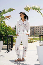 Off White Solid Co-ord Set for Women - SanskrutiHomes 