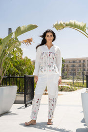 Off White Solid Co-ord Set for Women - SanskrutiHomes 