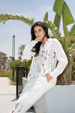 Off White Solid Co-ord Set for Women - SanskrutiHomes 