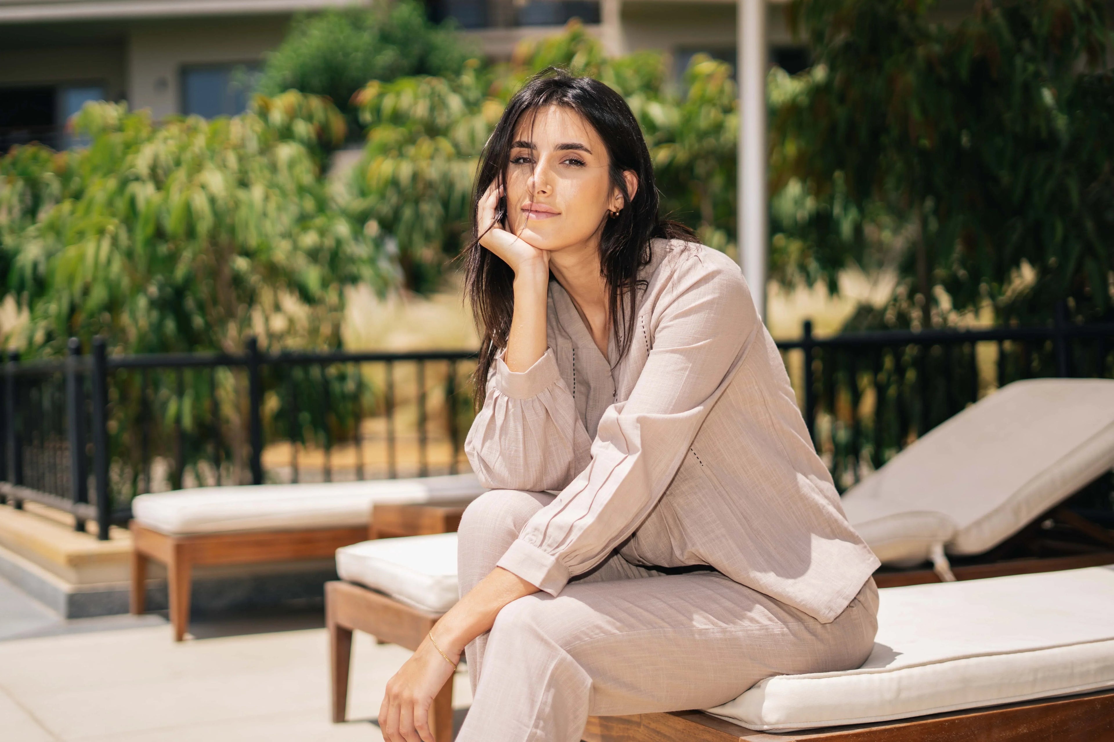 Brown solid cotton loungewear set - SanskrutiHomes 