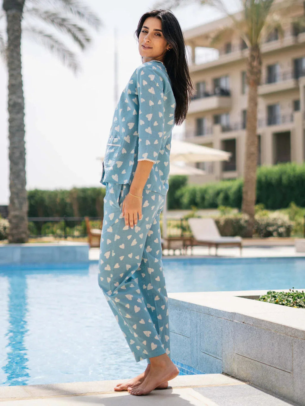 Cotton Printed Full Sleeves Night Suit Set - SanskrutiHomes 