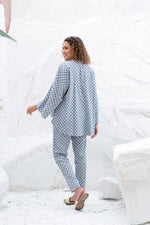 Blue Printed Cotton Night Suit Set - SanskrutiHomes 