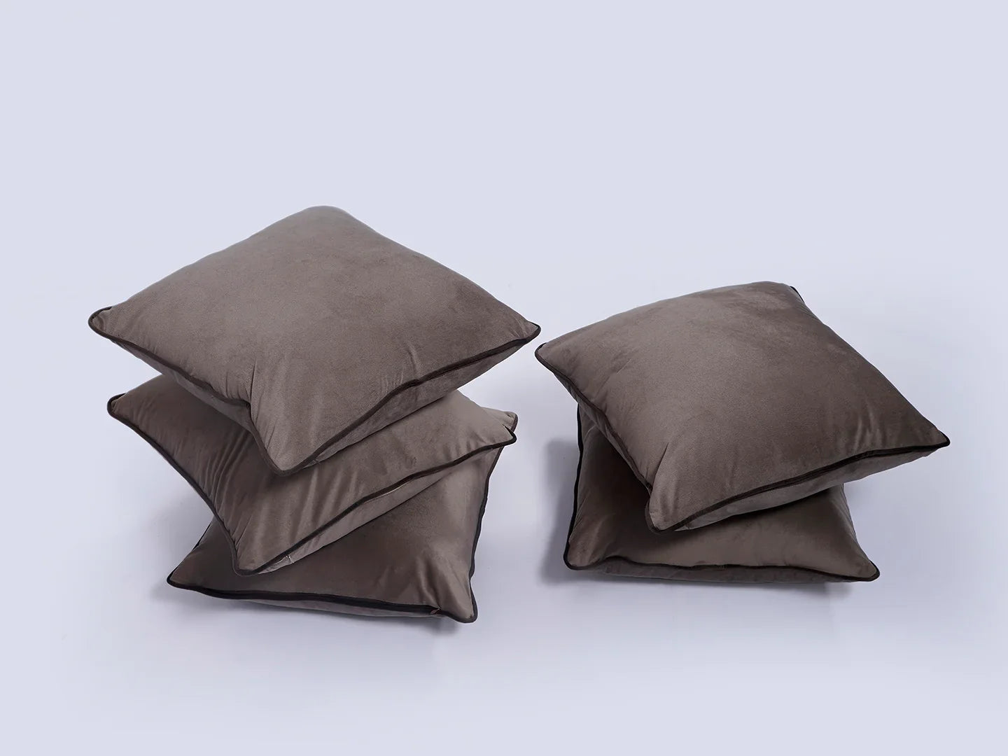 Grey Solid Print Velvet Cushion Cover - SanskrutiHomes 