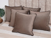Grey Solid Print Velvet Cushion Cover - SanskrutiHomes 