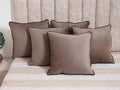 Grey Solid Print Velvet Cushion Cover - SanskrutiHomes 
